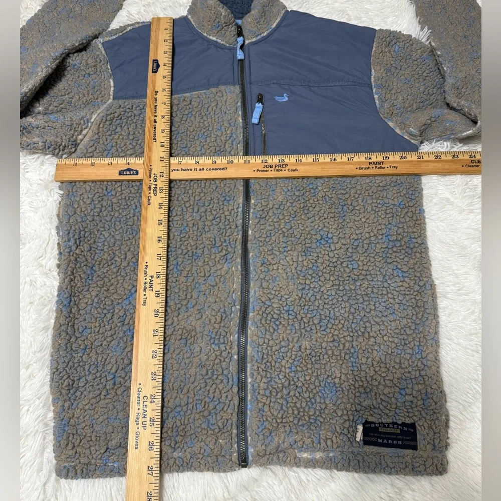 Southern Marsh Sherpa Jacket Full Zip Ridge Fleece Blue Gray Grey Men’s size S